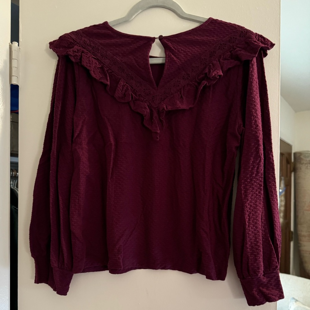 Maroon J Crew top